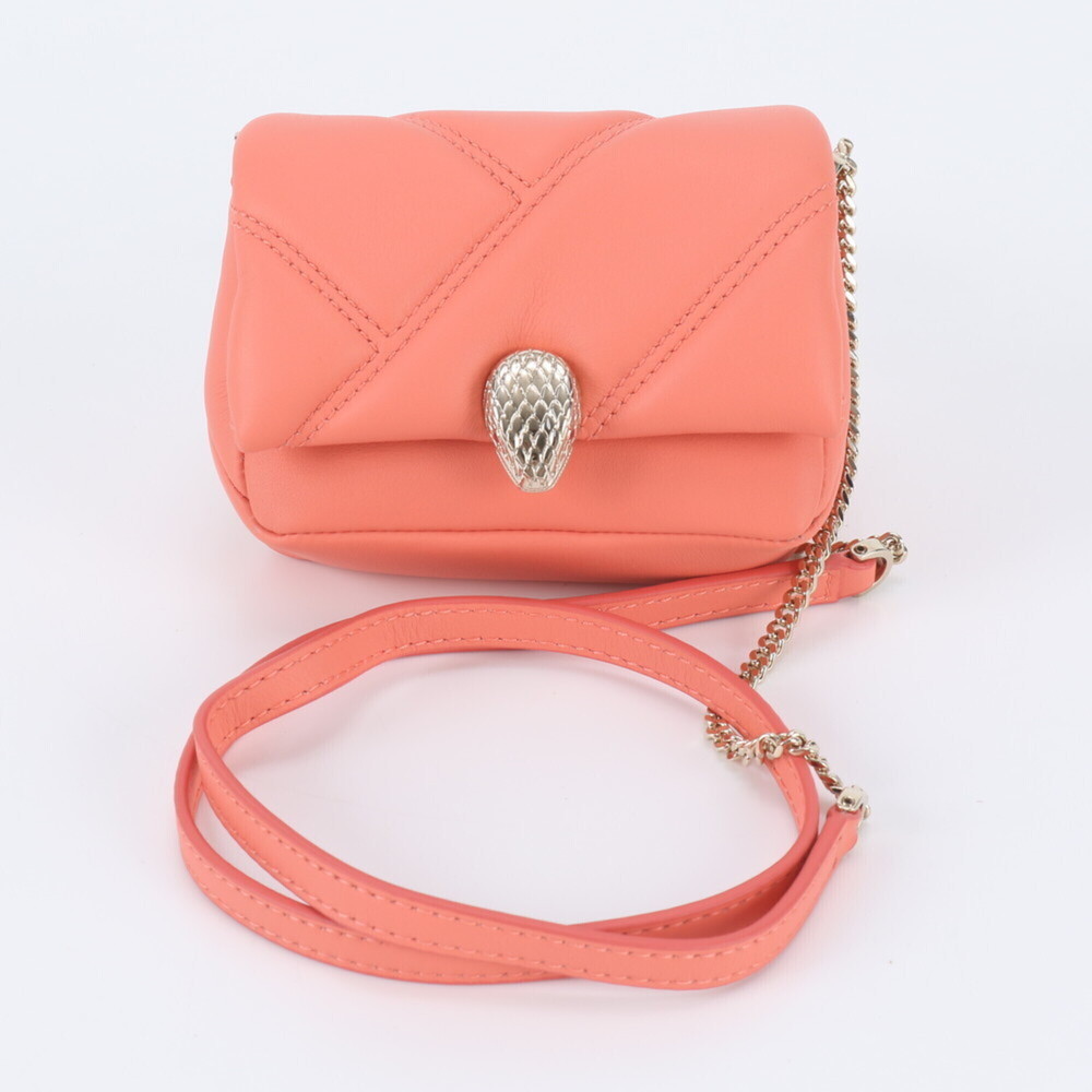 Bvlgari Serpenti Cabochon Leather 2-Way Chain Shoulder Bag for Women
